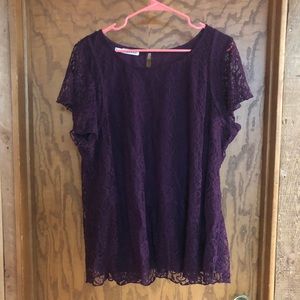 Maurice’s Short sleeved purple blouse.